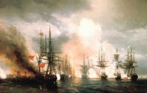 Aivazobsky, russian-turkish-sea-battle-of-sinop-on-1853-1853